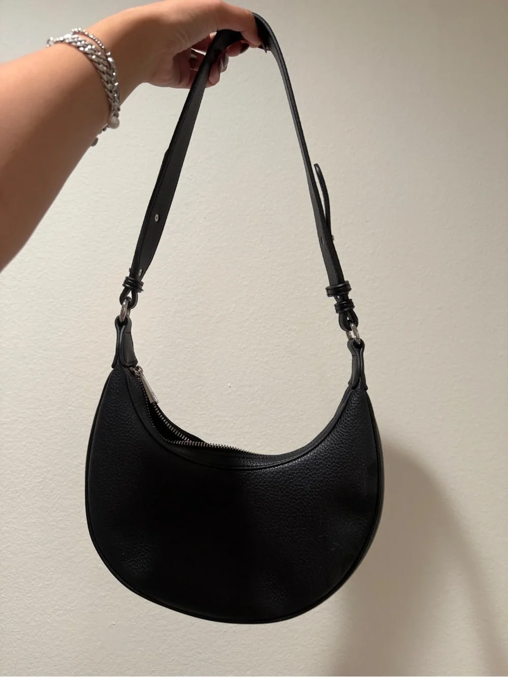 JW PEI Black Crescent Shoulder Bag